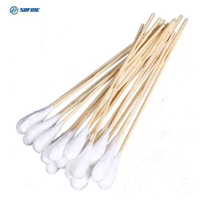 cheap price medical wood long head cotton swab stick tip 20CM